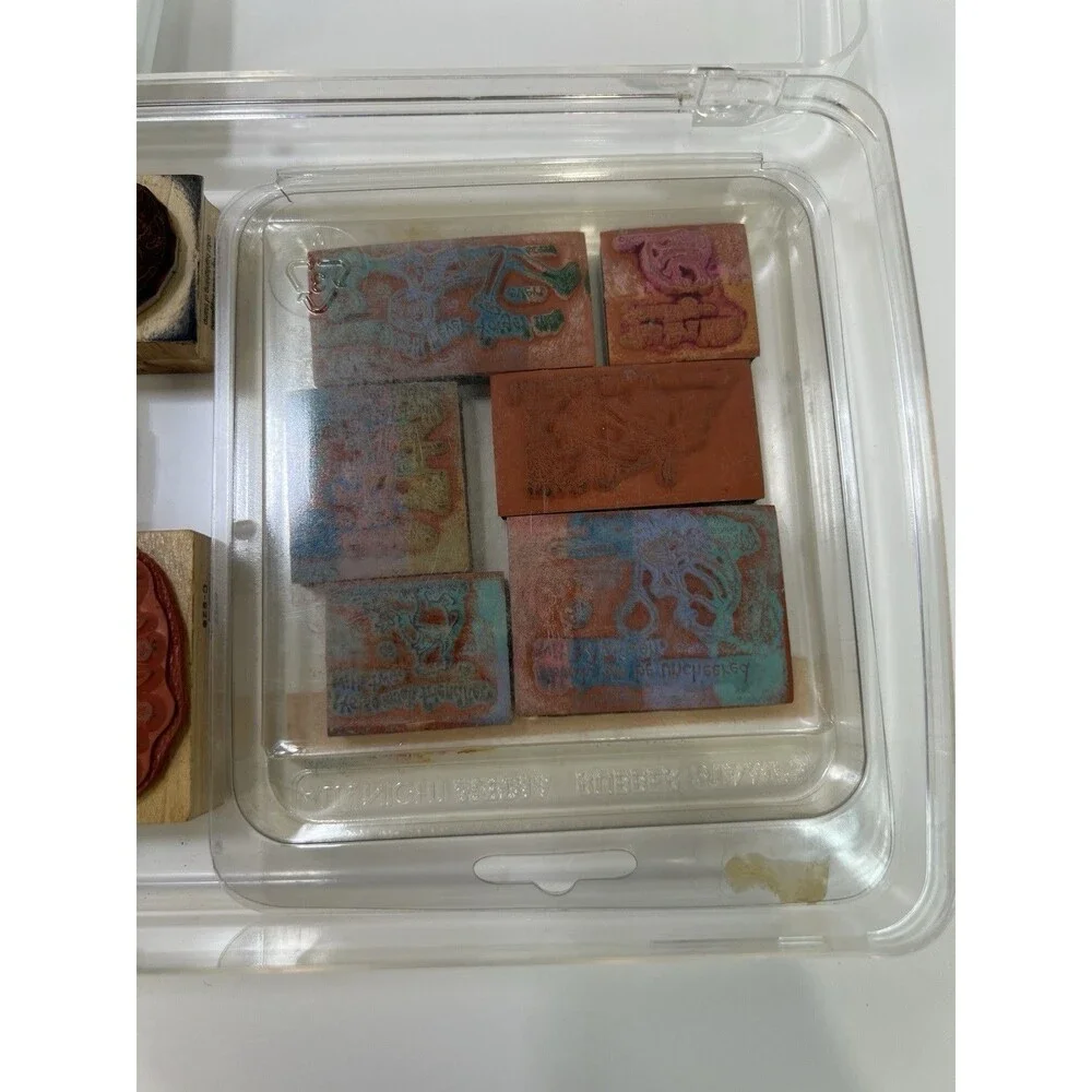 Vintage Wood Mounted Rubber Stamp Destash Lot Winnie The Pooh Poohisms Hero Arts
